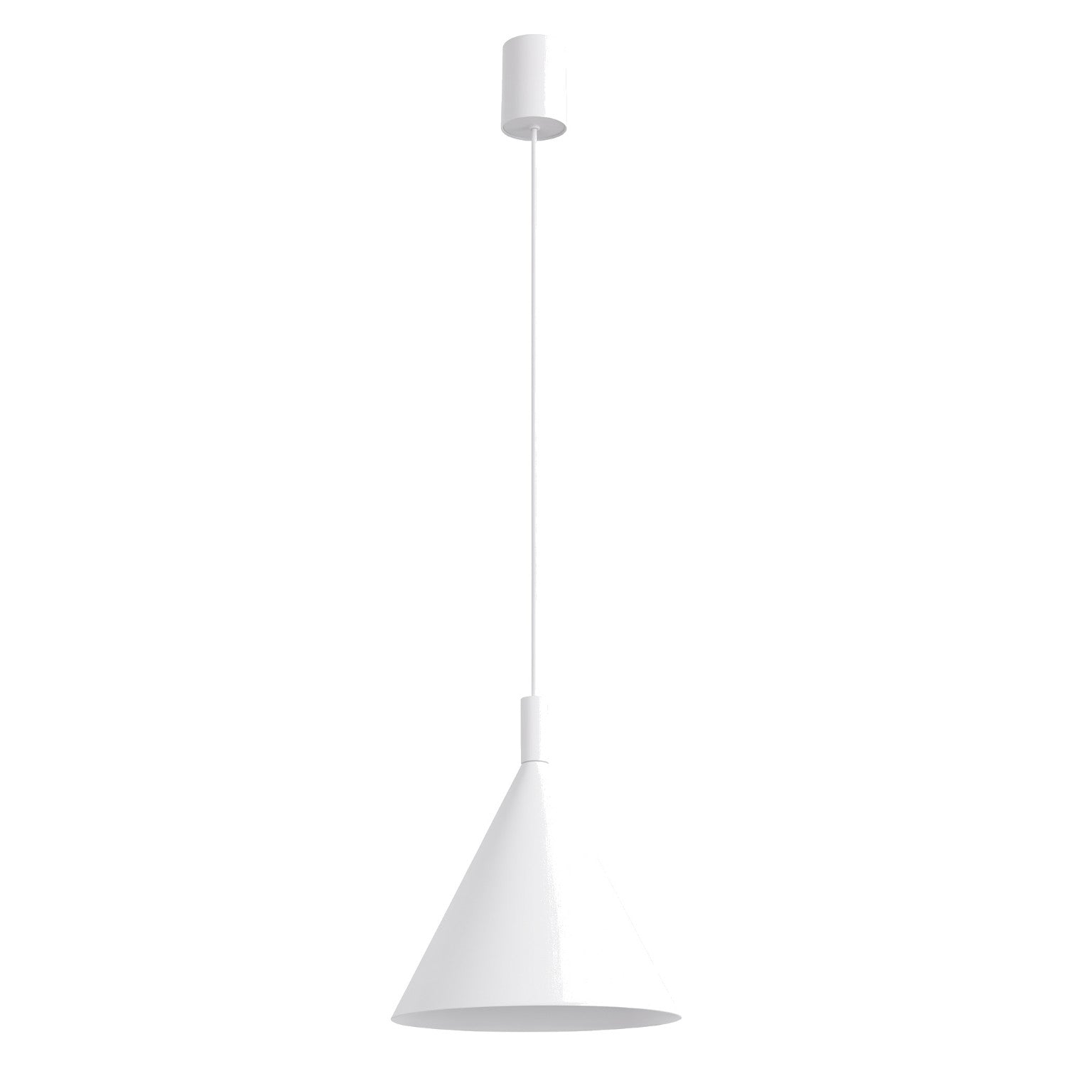 Suspension Classique Blanche Abat-jour Conique Ø25 Cm 1xe27 15w Nox Sollux Lighting