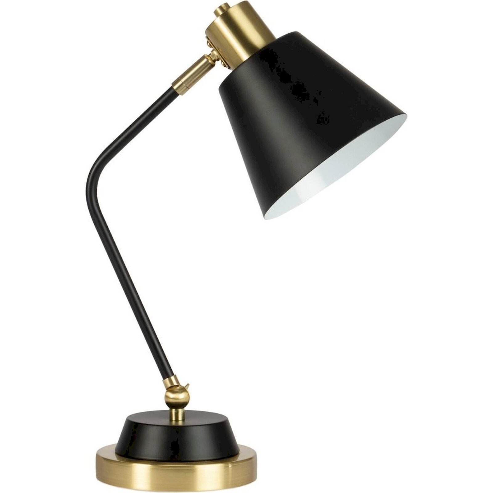 Lampe De Table Vintage Métal Noir Et Doré Effet Mat - Noir Mat Et Doré