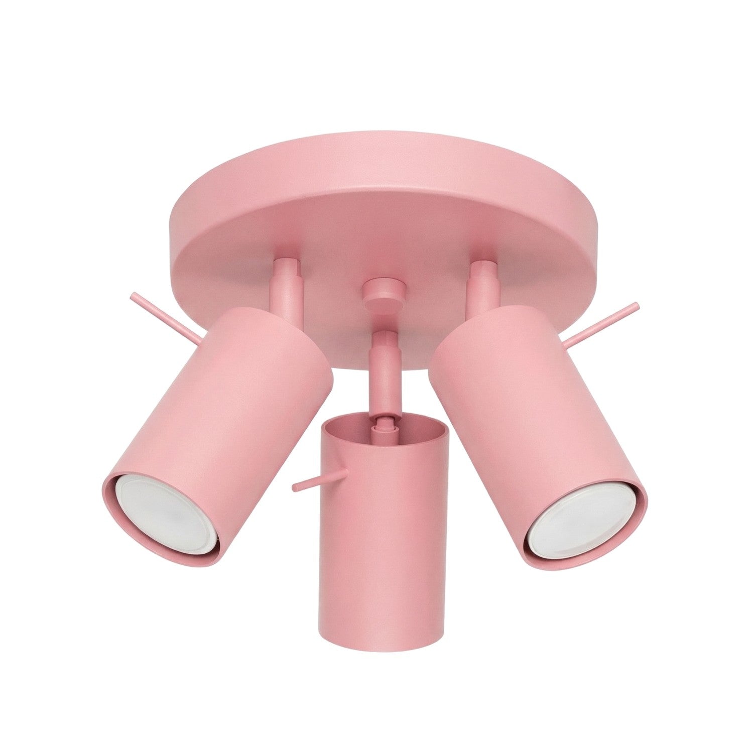 Plafonnier Moderne Rond Rose À 3 Spots Orientables Gu10 10w Ring Sollux Lighting