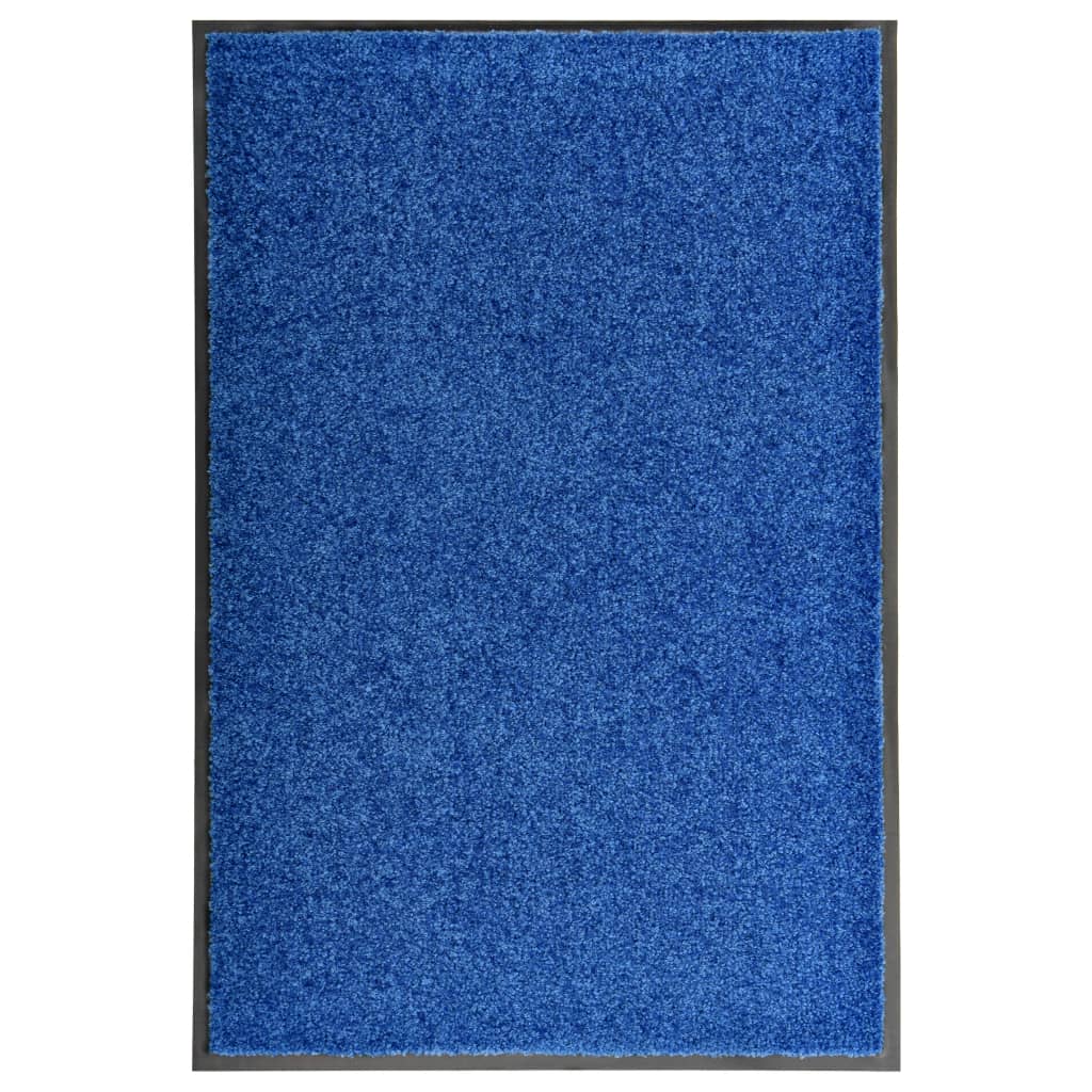 Paillasson Lavable 60 X 90 Cm Polyamide Bleu Pvc Antidérapant Dec040603