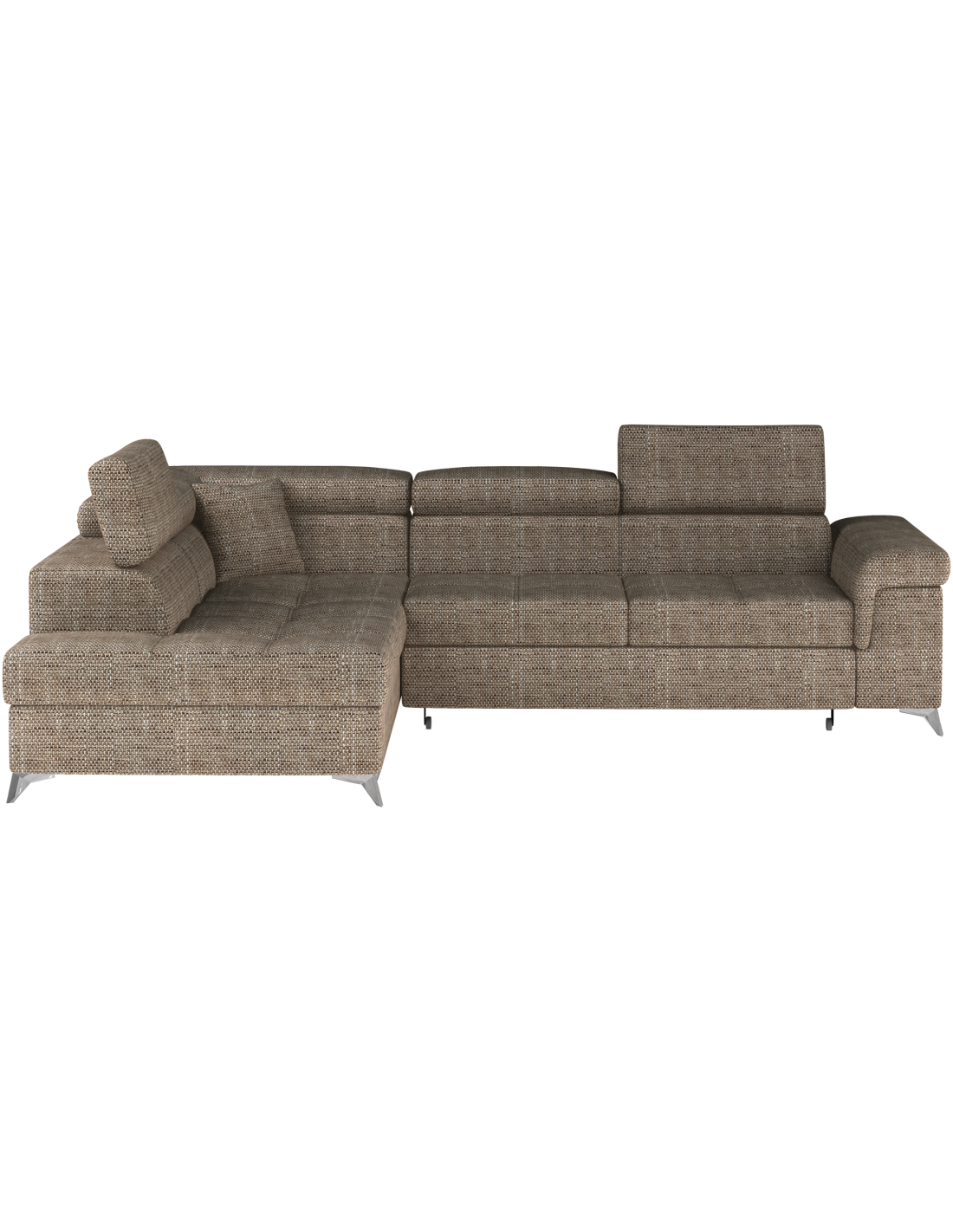 Canapé D'Angle Convertible Palazzo 4 Places Beige - Angle Gauche Avec 1 Coussin