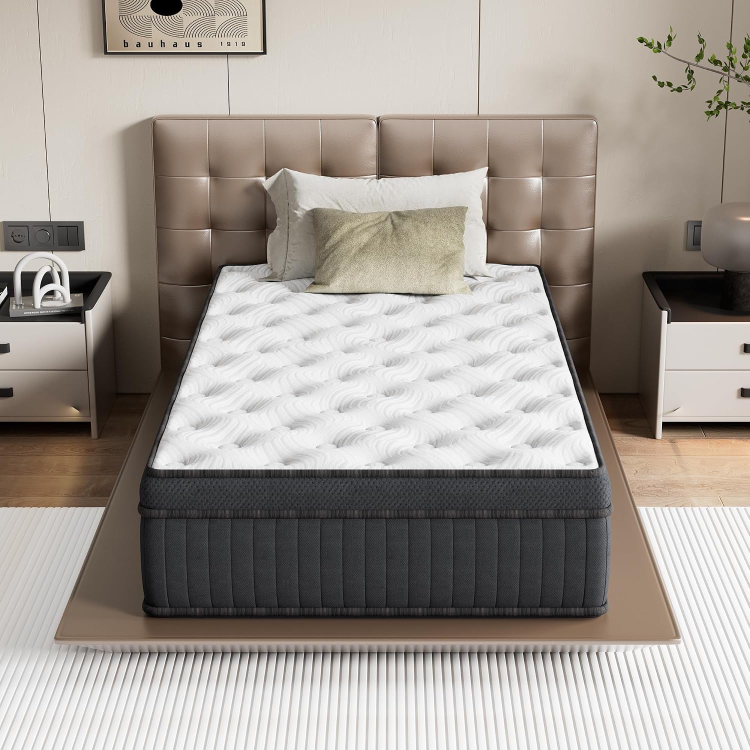 Matelas 90x190 Cm, Épaisseur 25 Cm, Hybride Mousse & Ressorts Ensachés, Memoire De Forme, 7 Zones De Confort, Durable & Respirant, Moyen-ferme, Certifié Oeko-tex