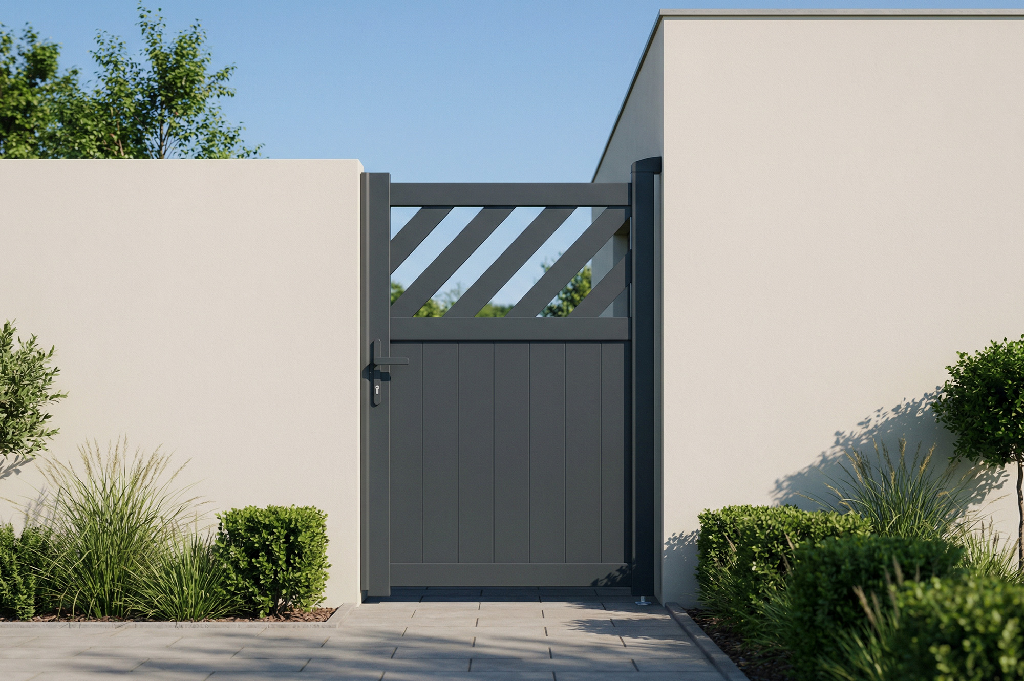 Portillon Aluminium Gris 1m Helmis H.140cm