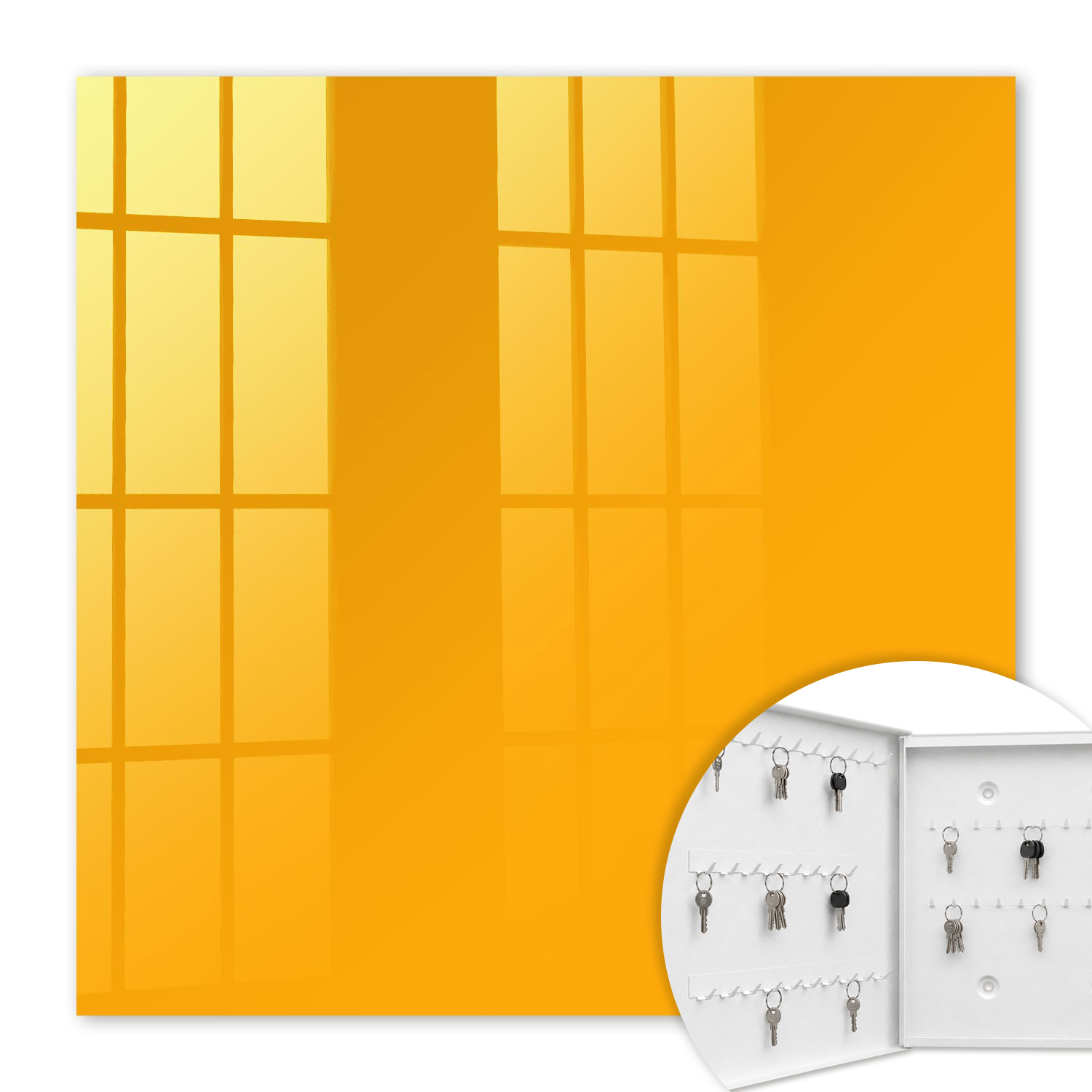 Armoire À Clés - (30 Cm X 30 Cm) - Boîte À Clés Murale - Coffret De Rangement Pour Clés - Couleur Blanche - Ouverture Vers La Gauche - Pour Maison Et Bureau - Beige