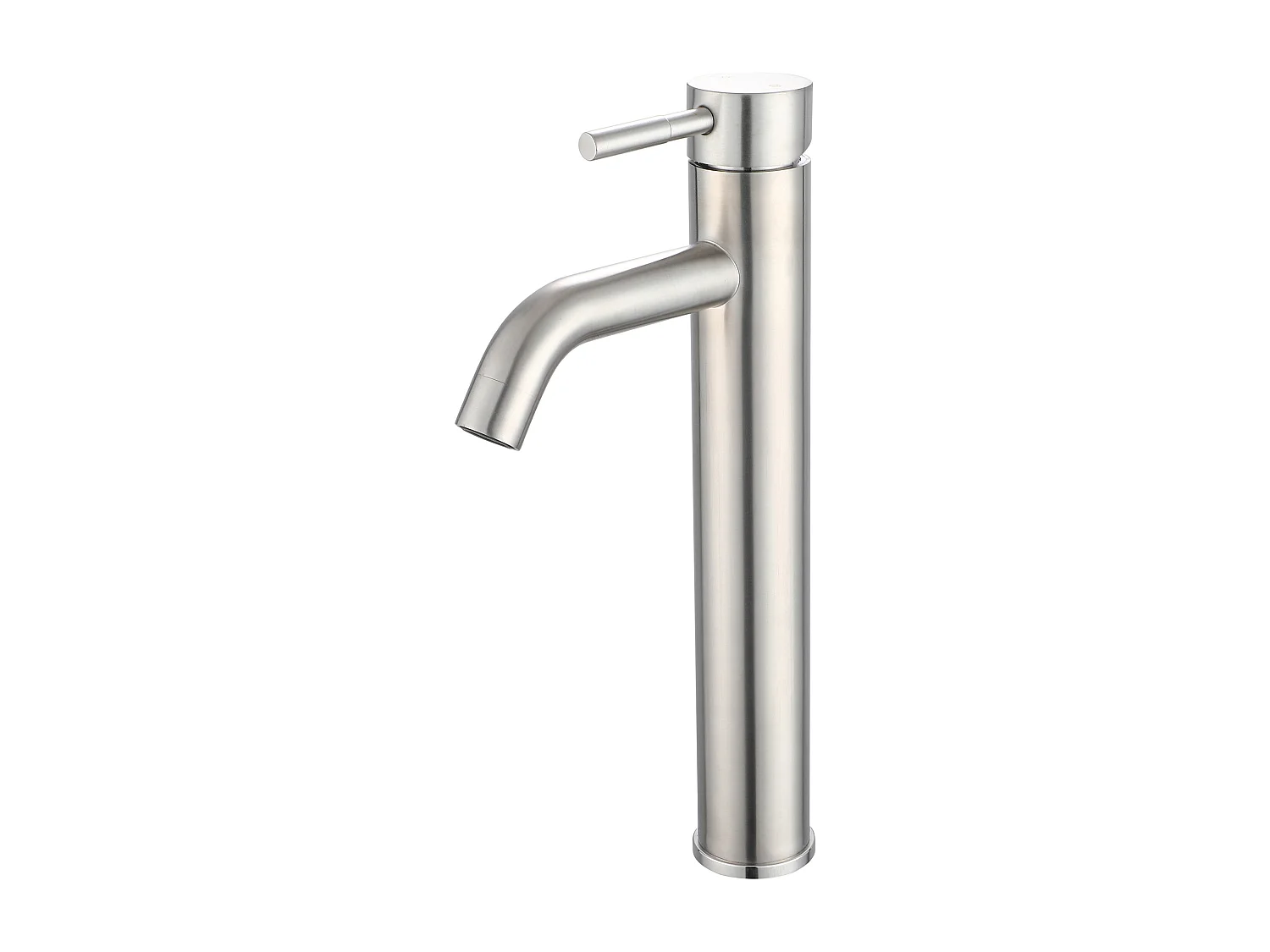 Robinet Mitigeur Mécanique Arrondi En Inox - Coloris Nickel Brossé - H30,6 Cm - Salavan