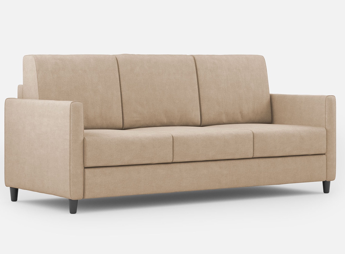 Canapé Droit Moderne Italien Tissu Beige Korane - 3 Tailles 198 Cm-taille 198 Cm