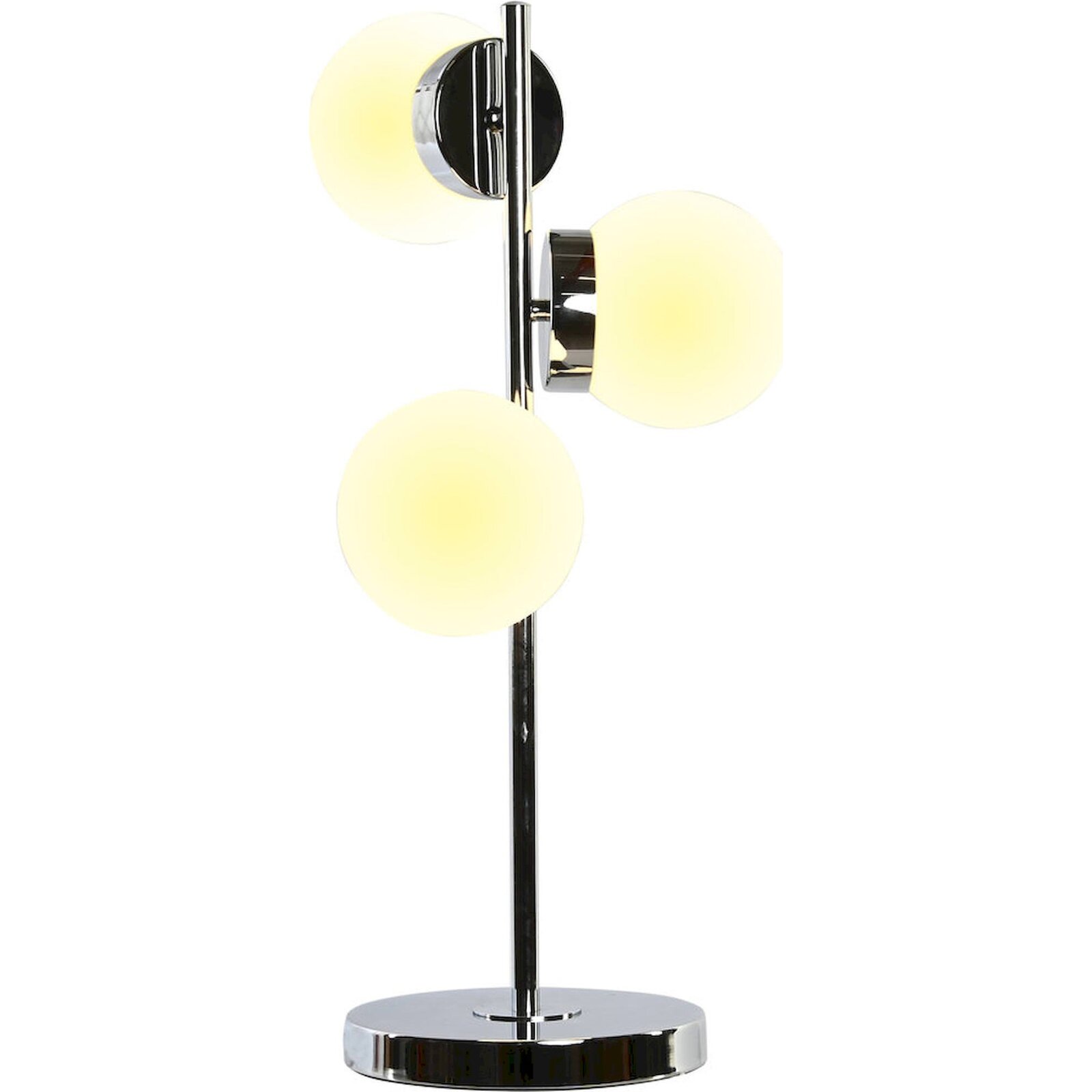 Lampe De Salon Chic En Verre Et Métal Chromé - Nuance Argenté Éclatant Et Verre Blanc