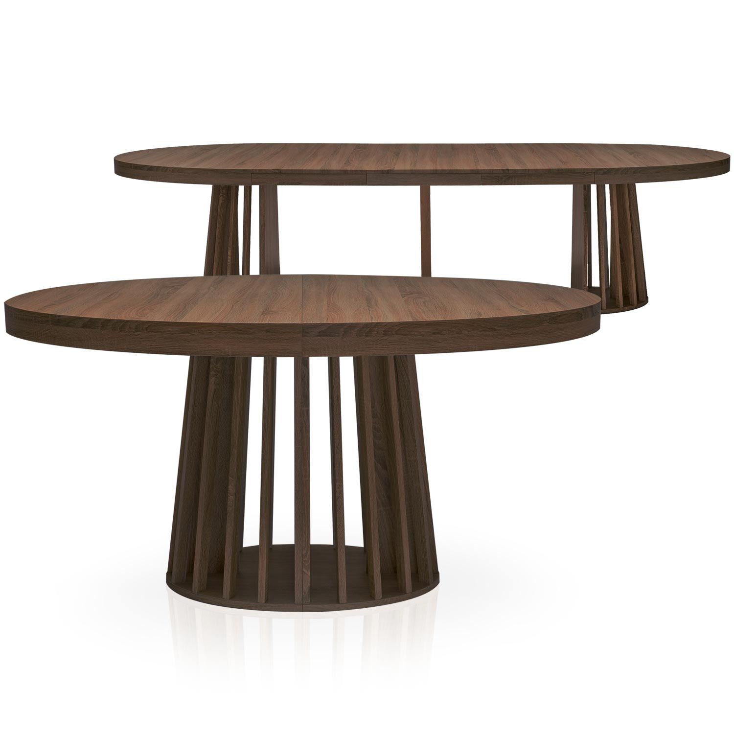 Table Ovale Extensible Eliza Bois Noisette