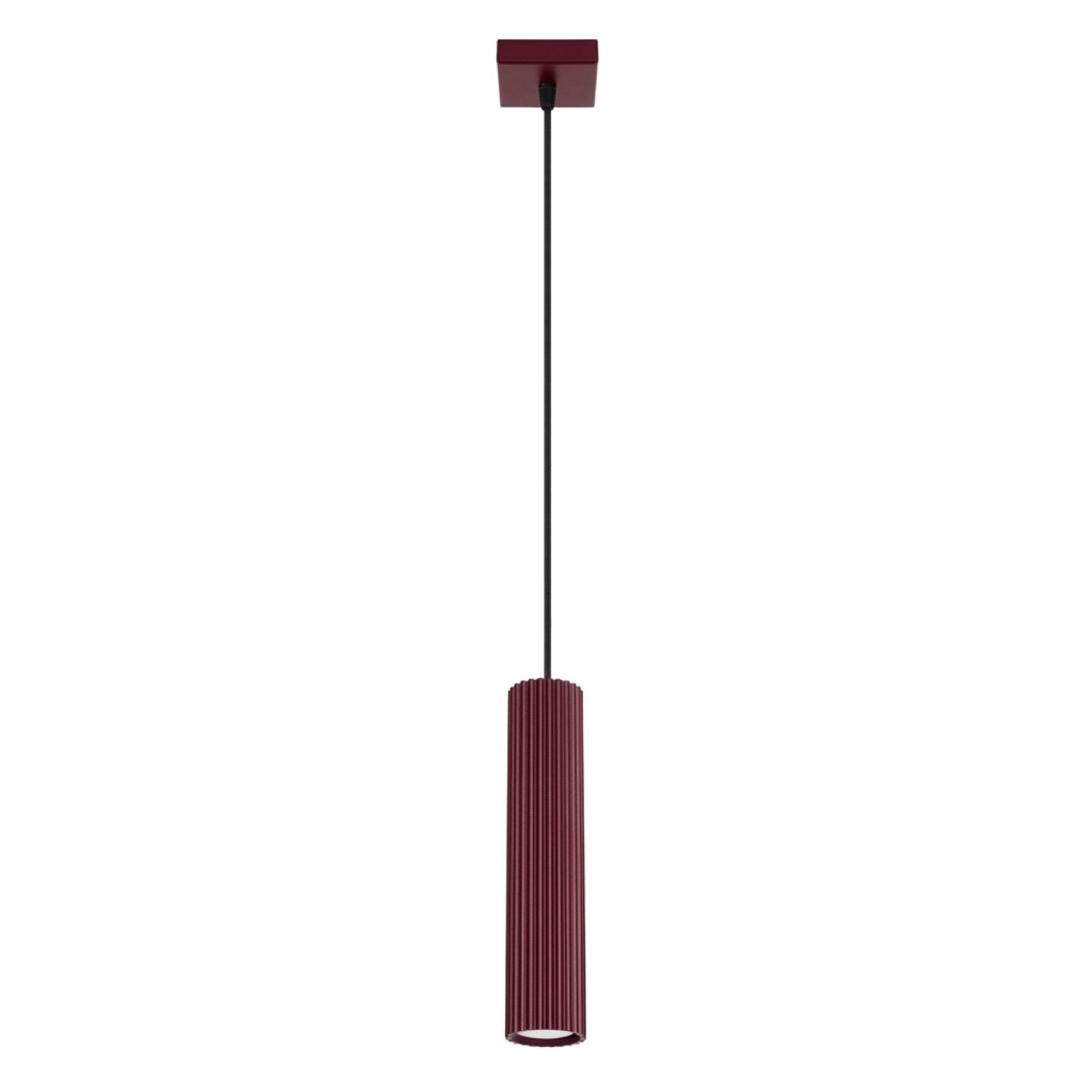 Suspension Moderne Tube Nervuré Bordeaux 1xgu10 10w Karbon Sollux Lighting