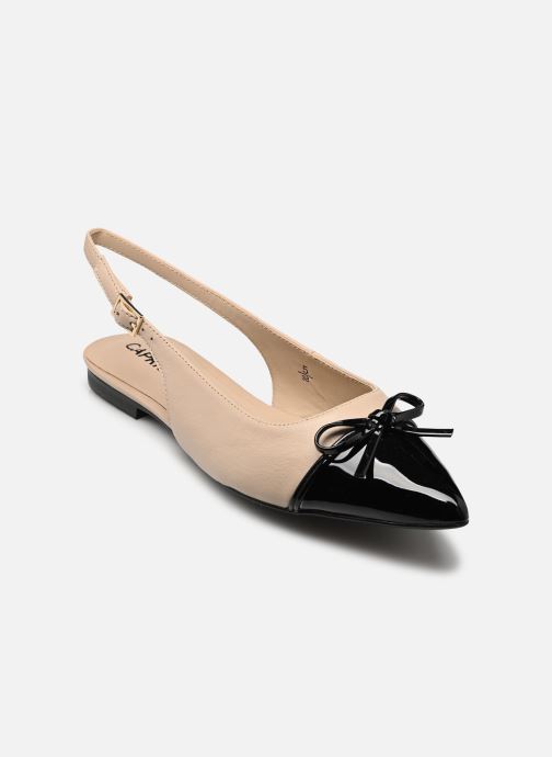 CAPRICE Ballerine, beige, en Mélange de matériaux de cuir et synthétique avec Talon bloc, P.38.5