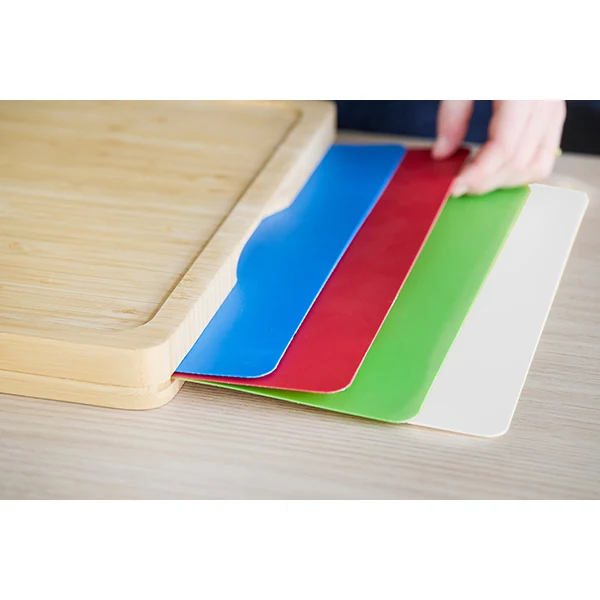 Planche A Decouper En Bambou Avec 4 Inserts 40x30x4cm ® - Livwise Point Virgule