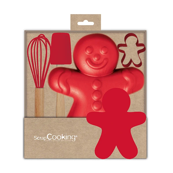 Coffret d'ustensiles pâtisserie Noël pour enfants - Pain d'épices