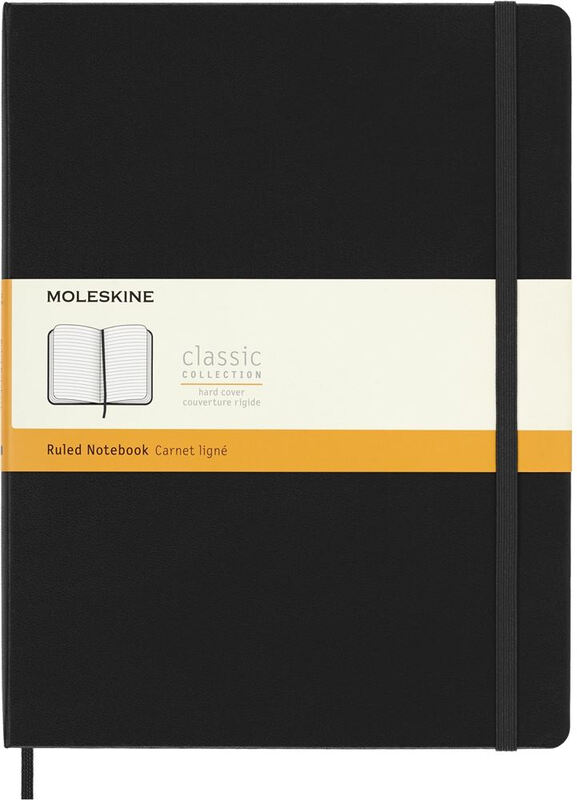 Moleskine Carnet à couverture rigide à lignes Extra Large Noir
