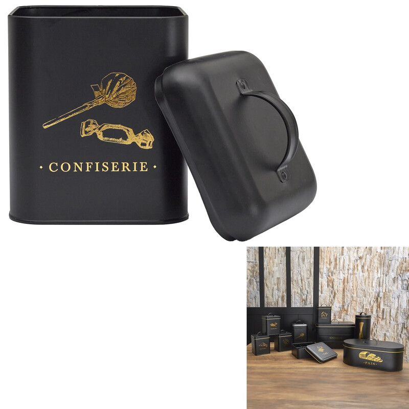 COOK CONCEPT Boîte à confiserie en métal noir et doré