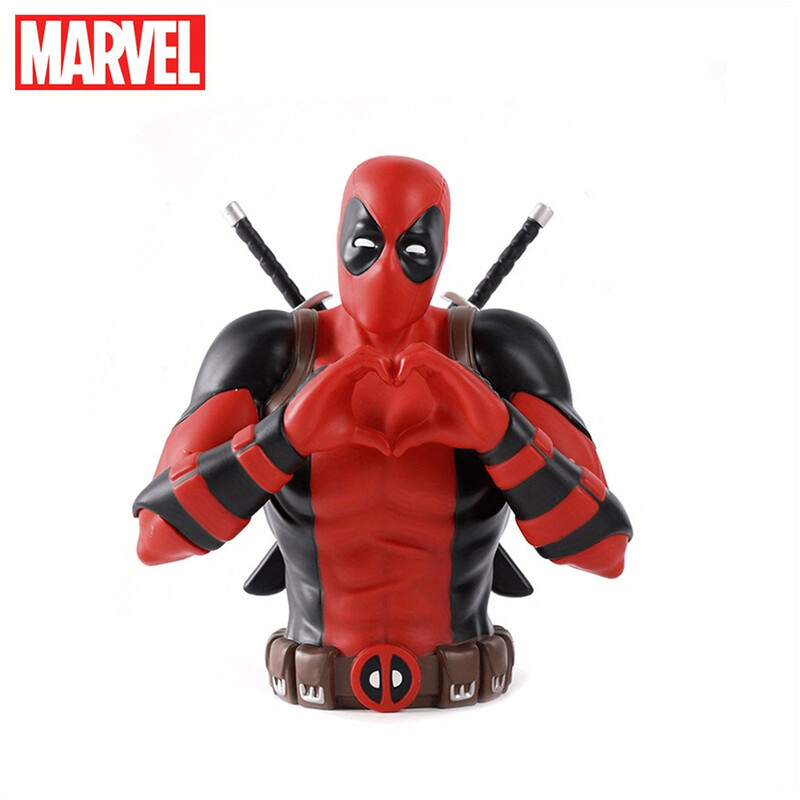 Tirelire Marvel Deadpool Officielle 3D en PVC Étanche et Antichoc - Figurine de Collection Décoration Maison, Boîte à Monnaie et Organisateur de Bureau, Idée Cadeau