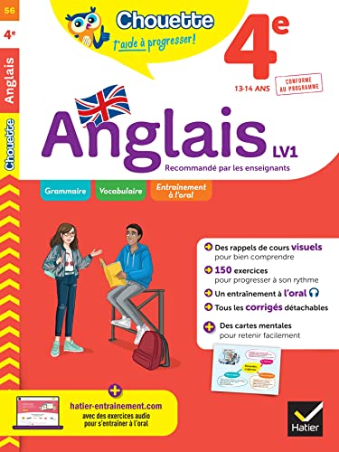 Chouette - Anglais 4e - LV1 (A2, A2+) - cahier de révision et d'entraînement recommandé par les enseignants
