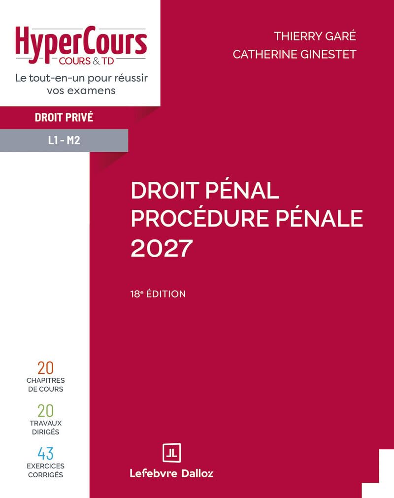 Droit pénal, procédure pénale 2027: droit privé, L1, M2