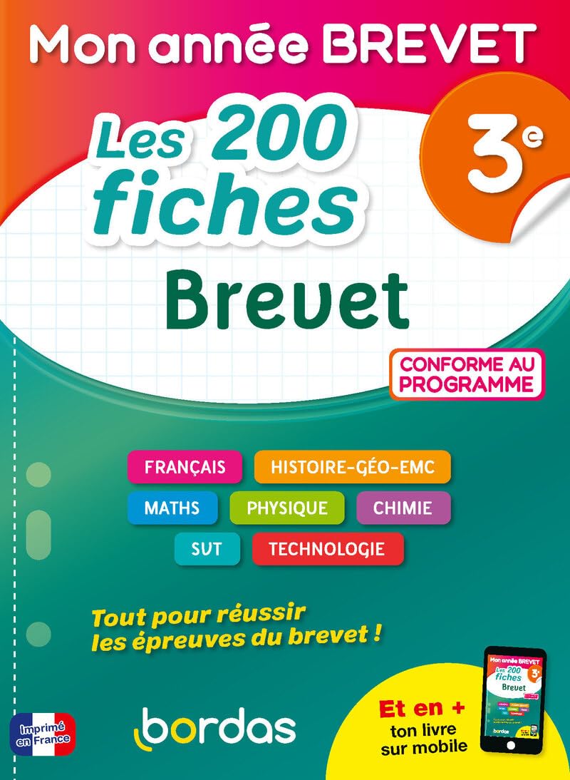 Mon année brevet: Toutes les matières - 3e - Les 200 fiches (édition 2024)