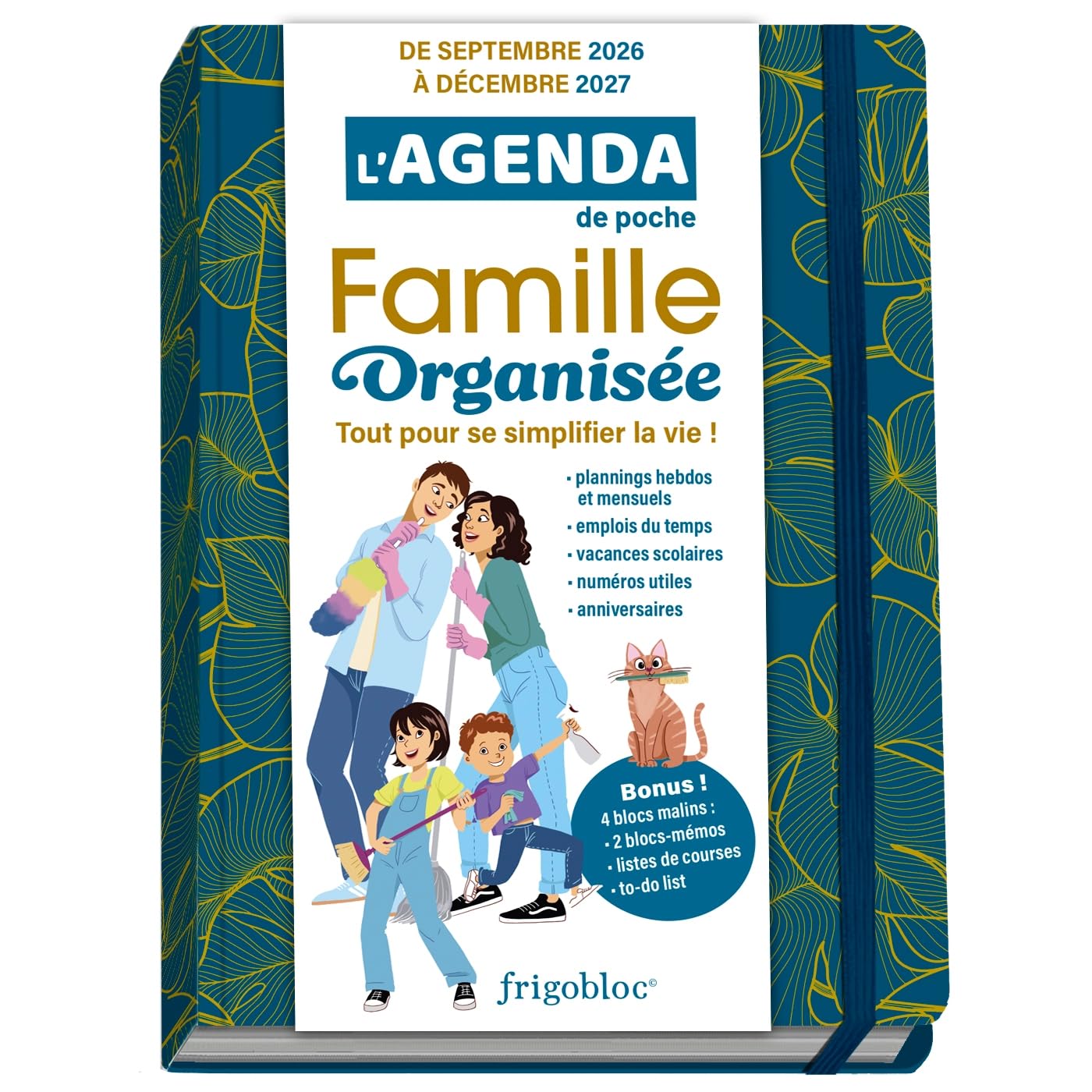 L'agenda de poche 2027 de la famille organisée: bleu (de sept. 2026 à déc. 2027)