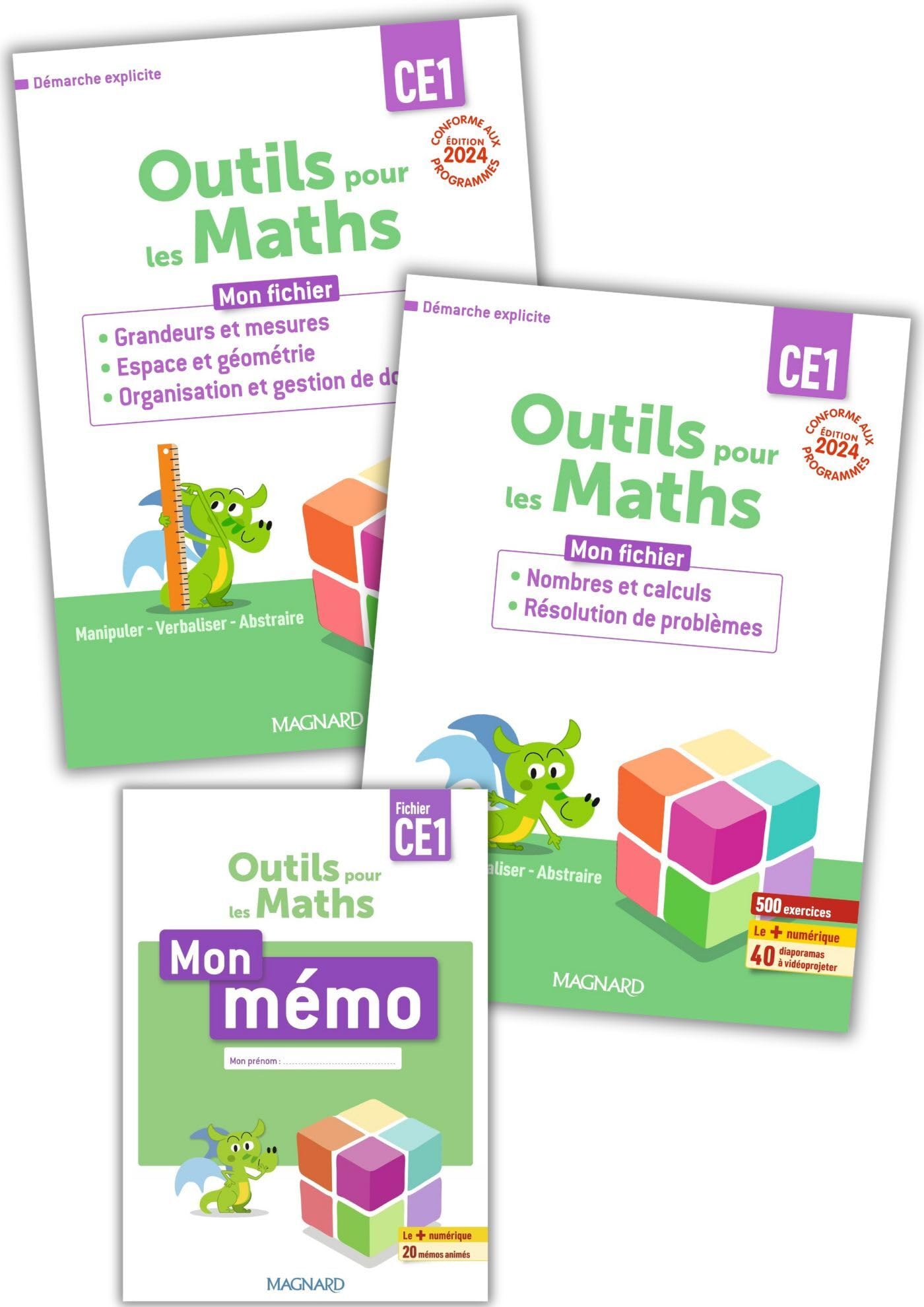 Outils pour les maths: CE1 - 2 fichiers (Nombre et calculs & Géométrie) + Mon mémo (édition 2024)