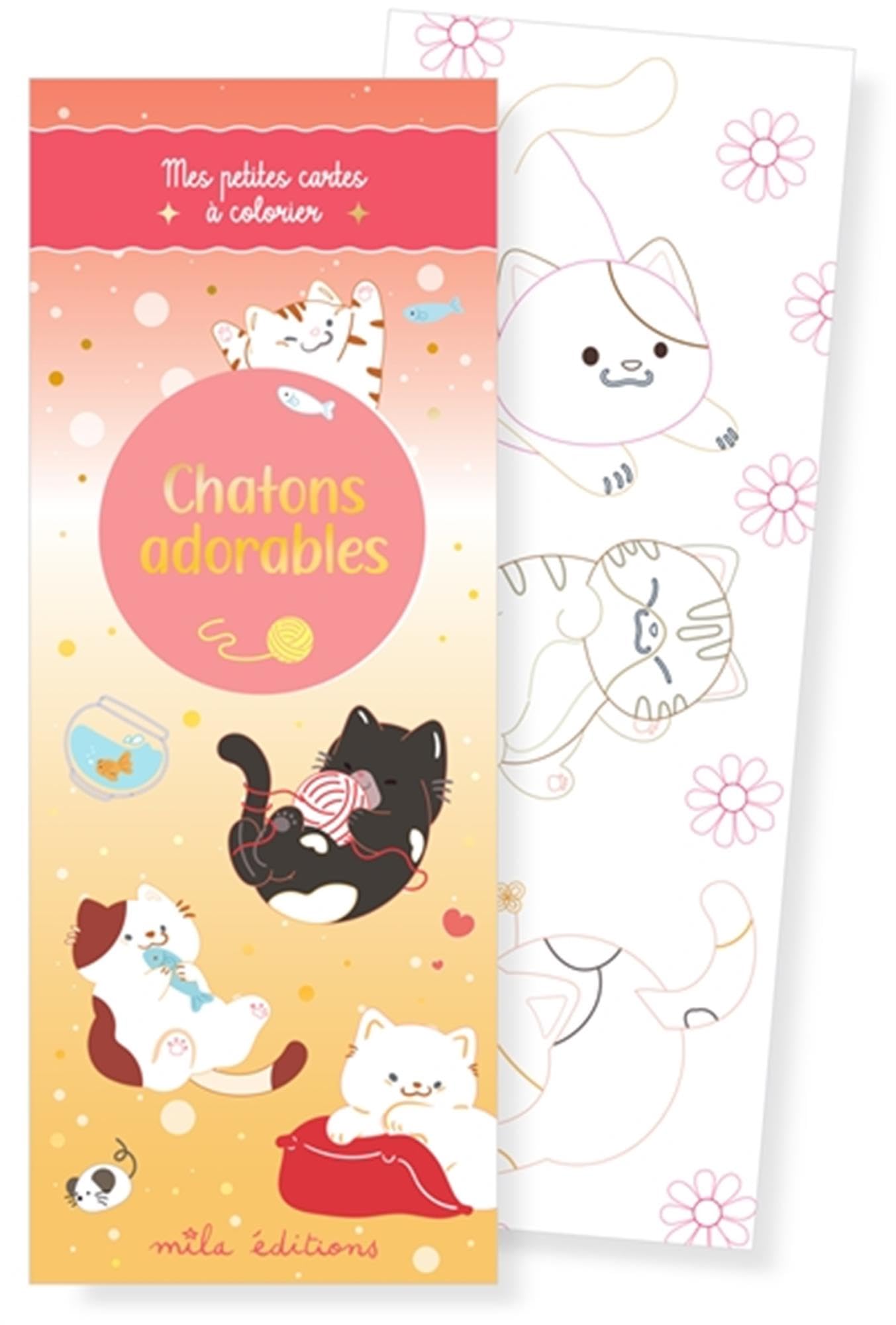 Mes petites cartes à colorier: Chatons adorables - Mila éditions