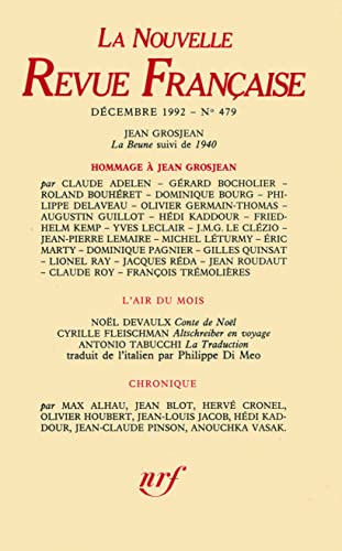 La nouvelle revue francaise n.479 - décembre 1992