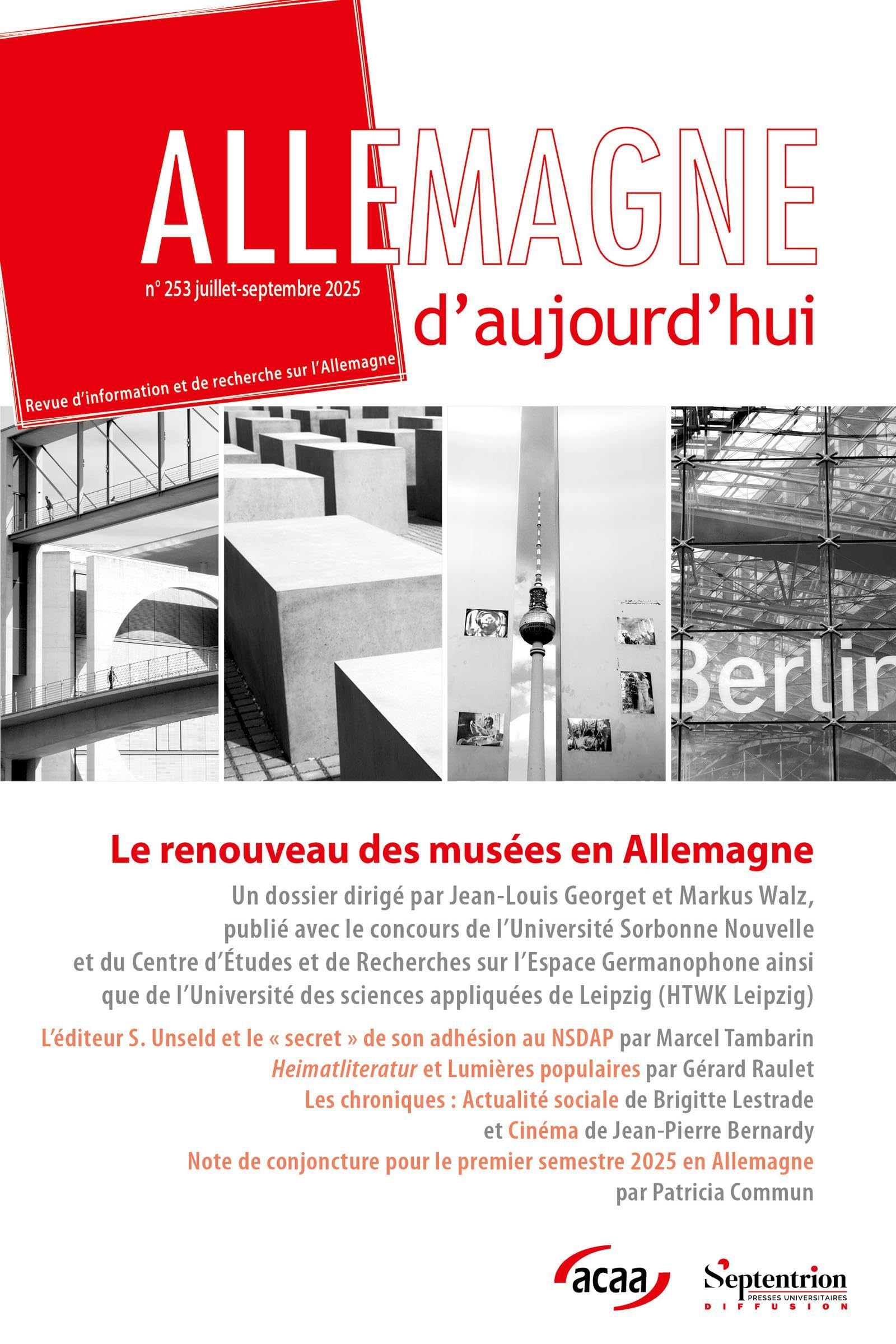 Allemagne d'aujourd'hui n.253: Le renouveau des musées en Allemagne