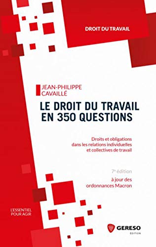 Le droit du travail en 350 questions: Droits et obligations dans les relations individuelles et collectives de travail - Jean-Philippe Cavaillé