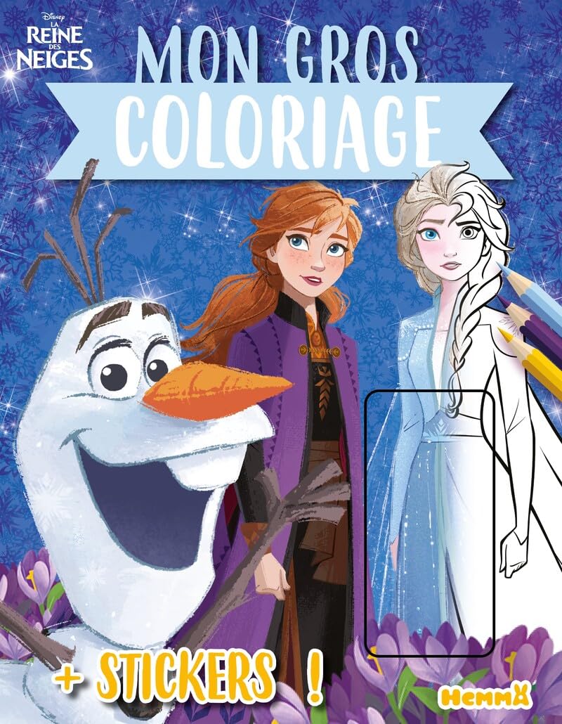 Disney La Reine des Neiges: Mon gros coloriage + stickers! (Elsa et Anna Frozen 2)