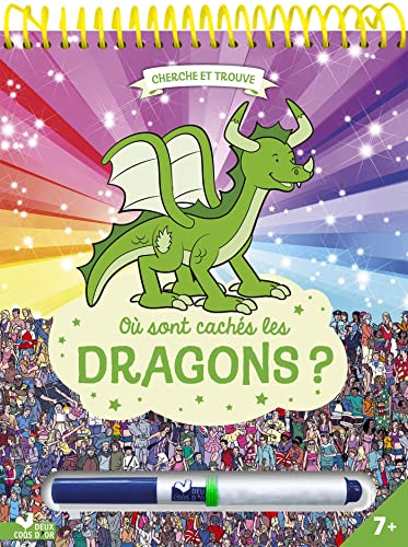 Où sont cachés les dragons? - bloc avec feutre effaçable