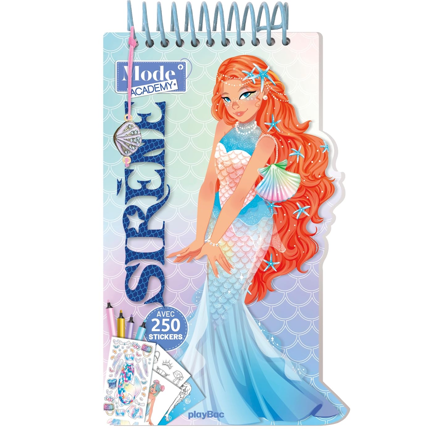 Carnet créatif Mode Academy Sirène (avec un bracelet) NE - Avec 250 stickers
