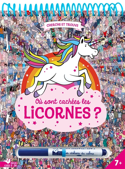 Où sont cachées les licornes? - bloc avec un feutre effaçable