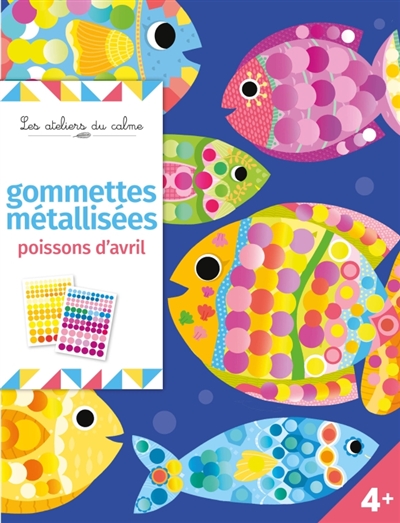 Gommettes métallisées poissons d'avril: pochette avec accessoires