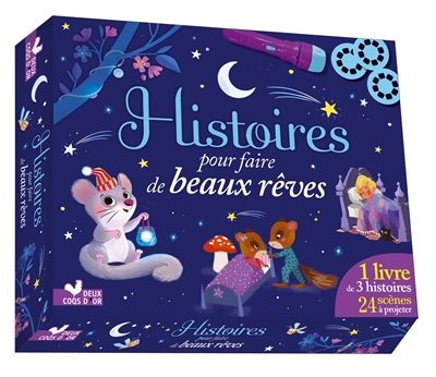 Histoires pour faire de beaux rêves: 1 livre de 3 histoires, 24 scènes à projeter