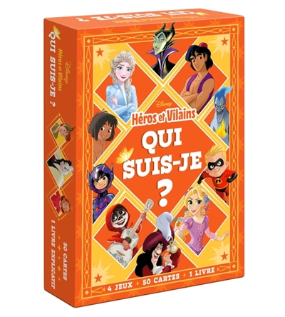 DISNEY - Qui suis-je? - Boîte de jeu de cartes - Spécial Héros et Vilains