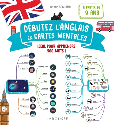 L'anglais en cartes mentales: idéal pour apprendre 900 mots!