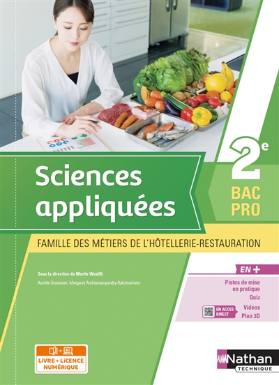 Sciences appliquées 2e bac pro: famille des métiers de l'hôtellerie-restauration