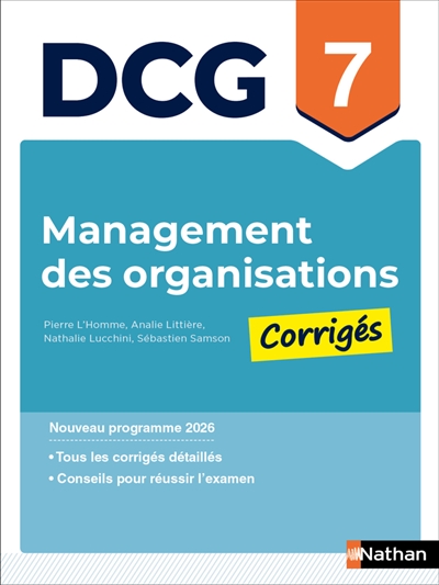 Management des organisations - DCG - Épreuve 7 - Corrigés des applications