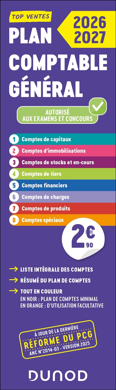 Plan comptable général - PCG - 2026-2027 - Liste intégrale des comptes