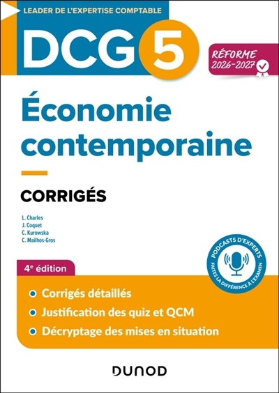DCG 5 - Economie contemporaine - Corrigés - Réforme 2026-2027