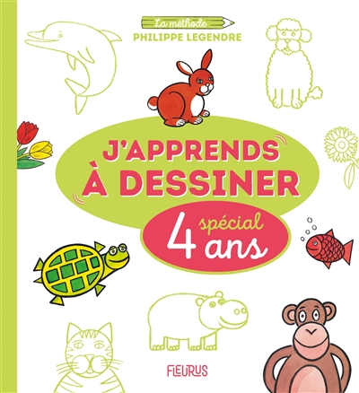 Livre D'apprentissage Du Dessin J'apprends À Dessiner Spécial 4 Ans Couverture Cartonnée 22 X 24 X 0,9 Cm Fleurus