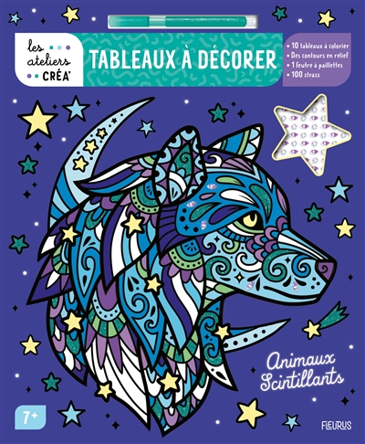 Tableaux à décorer: animaux scintillants