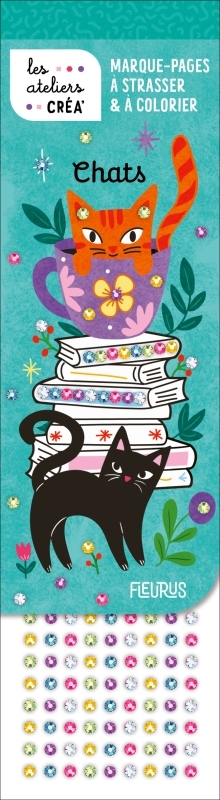Marque-pages à strasser et à colorier - Chats