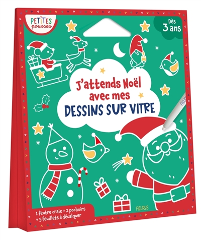 J'attends Noël avec mes dessins sur vitre: dès 3 ans
