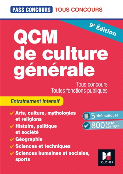 QCM de culture générale: tous concours, toutes fonctions publiques: entraînement intensif