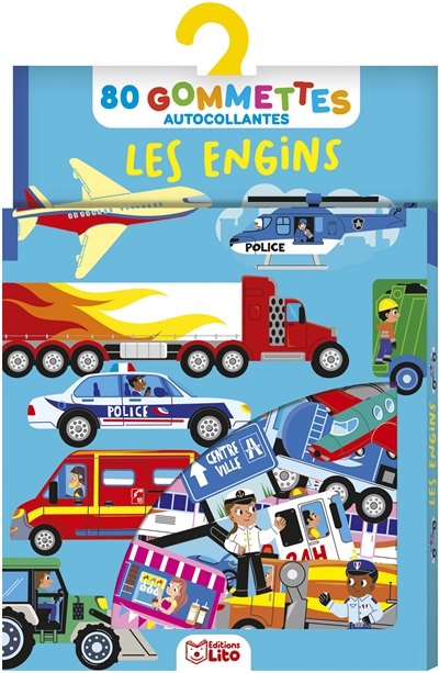Les engins: 80 gommettes autocollantes