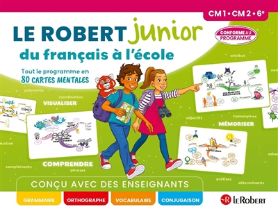 Le Robert junior du français à l'école: tout le programme en 80 cartes mentales: CM1, CM2, 6e, conforme au programme