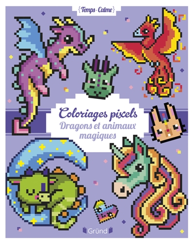 Coloriages pixels: Dragons et animaux magiques