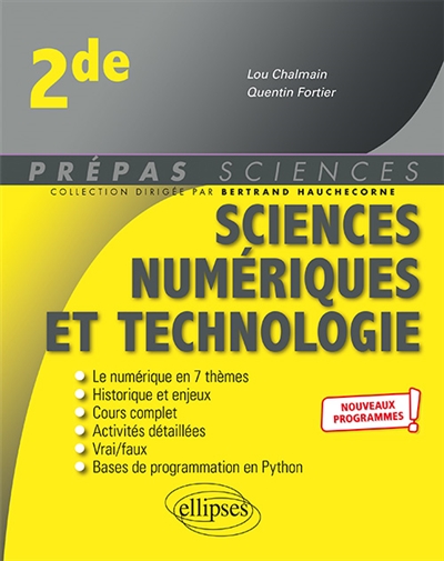 Sciences numériques et technologie - 2de - Nouveaux programmes