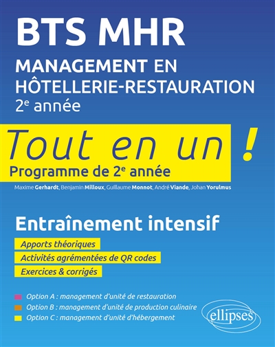 BTS MHR, management en hôtellerie-restauration, 2e année: tout en un, programme de 2e année: entraînement intensif